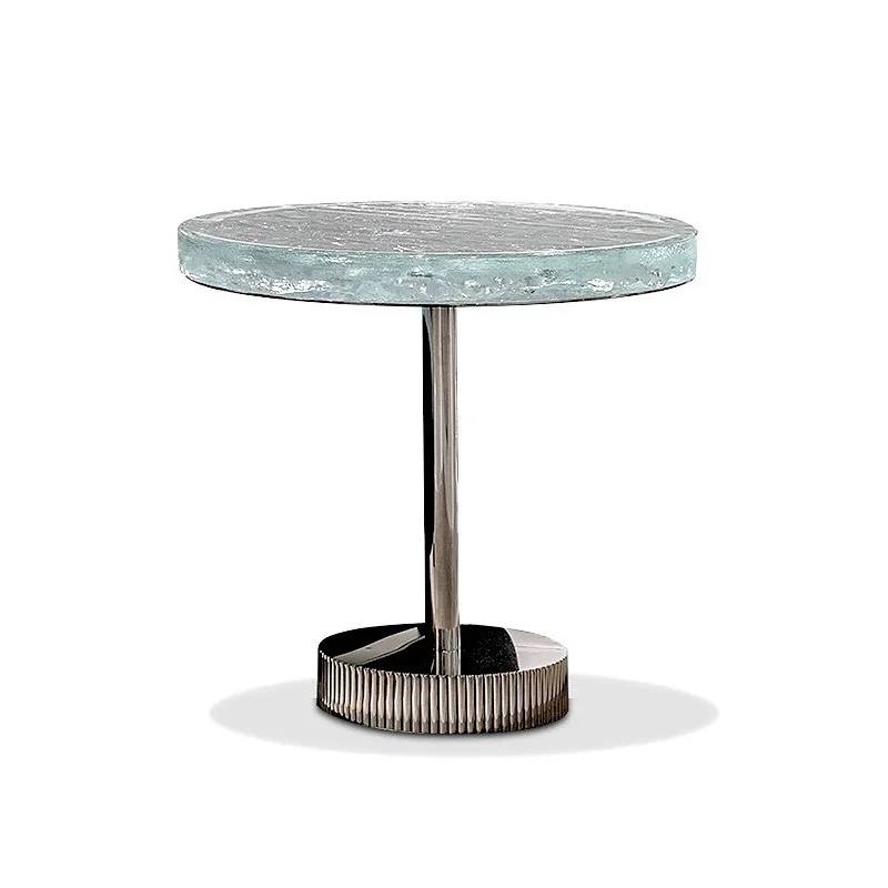 Living room water corrugated stainless steel coffee table modern light luxury round tea table
Living room water corrugated stainless steel coffee table modern light luxury round tea table