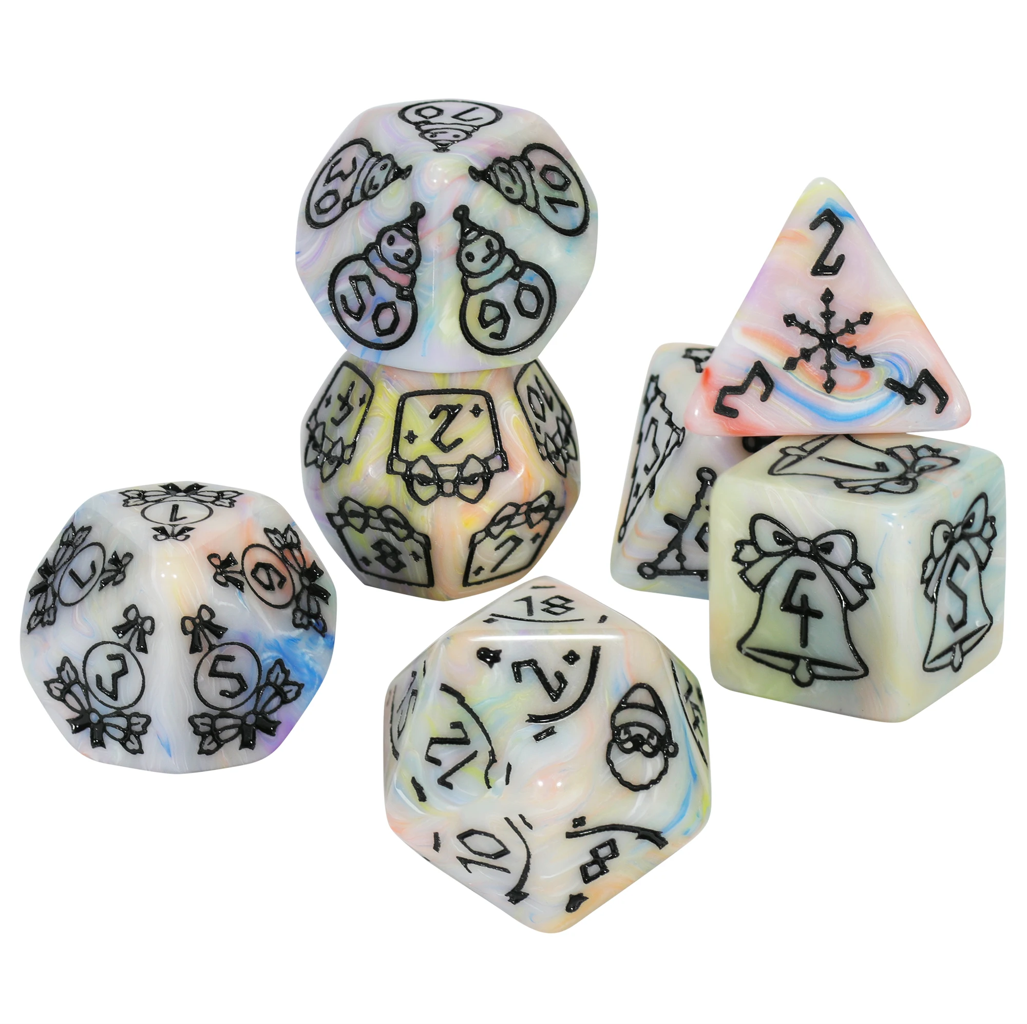DND Dice Set 7pcs Digital Polyhedral Dice D4-D20 Unique Festival Style for RPG Board Game Accessories
DND Dice Set 7pcs Digital Polyhedral Dice D4-D20 Unique Festival Style for RPG Board Game Accessories