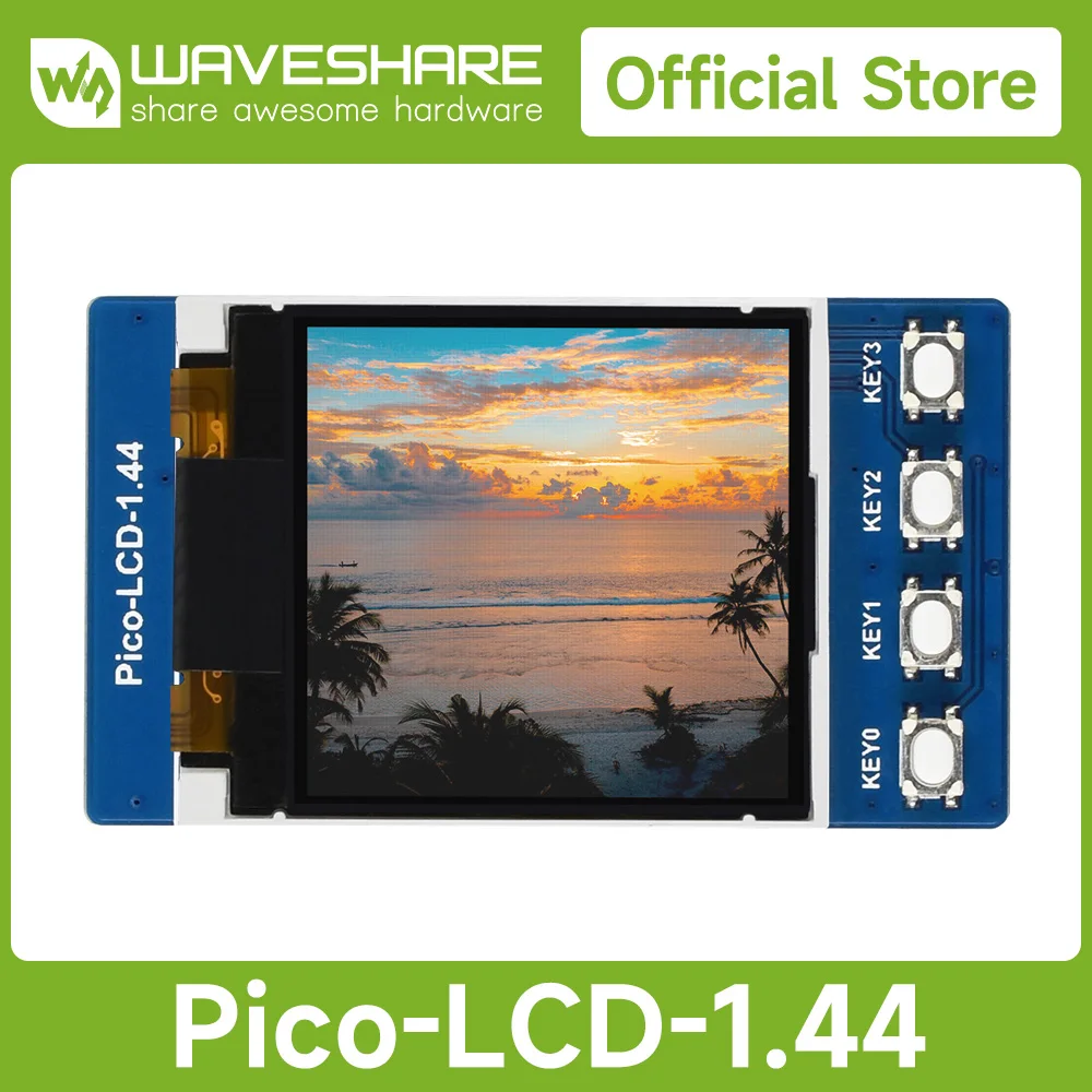 Модуль ЖК-дисплея Waveshare 1,44 дюйма для Raspberry Pi Pico, встроенный драйвер ST7735S, 65 тыс. цветов RGB, 128×128 пикселей, интерфейс SPI
Модуль ЖК-дисплея Waveshare 1,44 дюйма для Raspberry Pi Pico, встроенный драйвер ST7735S, 65 тыс. цветов RGB, 128×128 пикселей, интерфейс SPI
