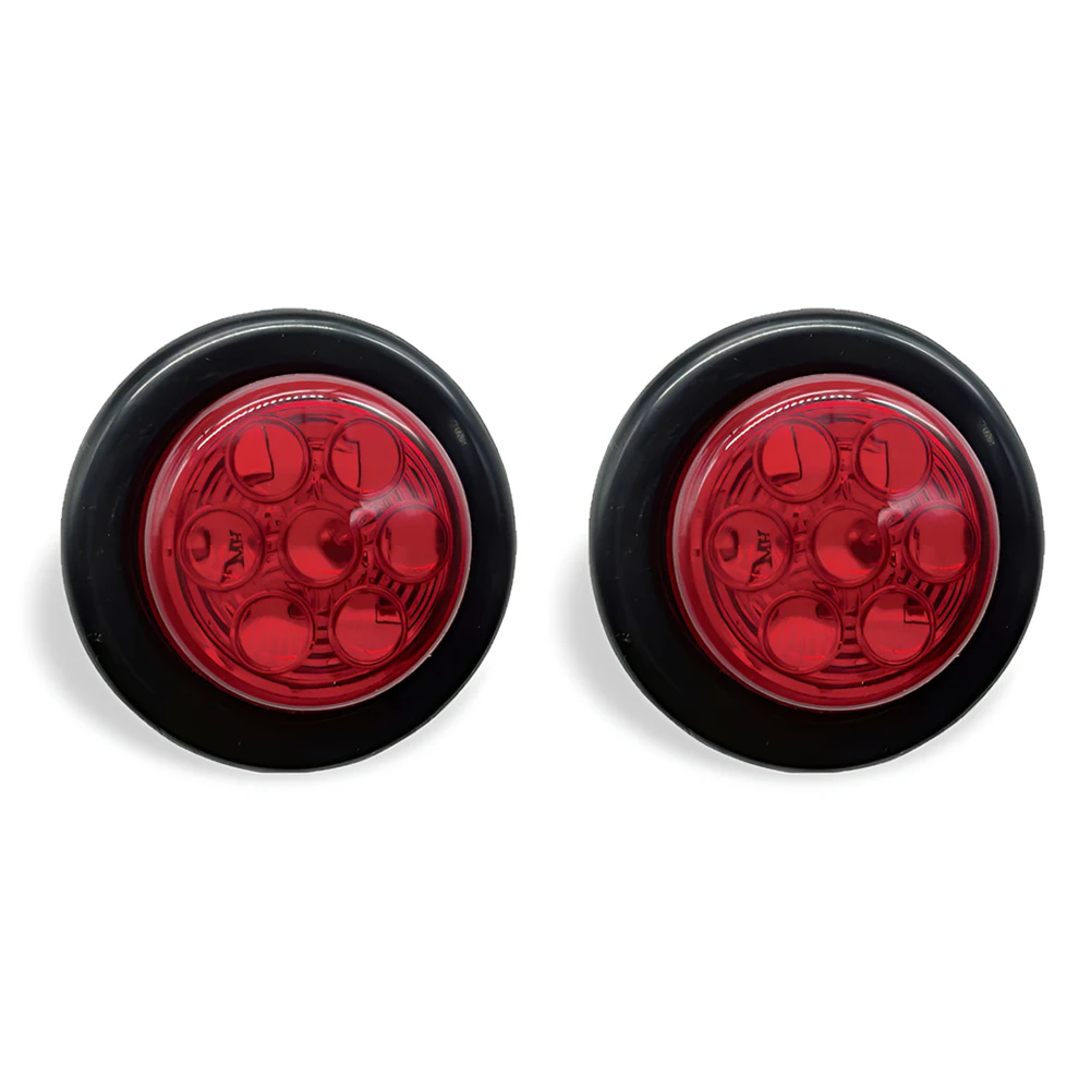2Pcs Red 2 inch 7-LED Round Truck Trailer Side Marker Lamp Clearance Tail Light 24V fit for RVs Utes UTVs Boat Caravans
2Pcs Red 2 inch 7-LED Round Truck Trailer Side Marker Lamp Clearance Tail Light 24V fit for RVs Utes UTVs Boat Caravans