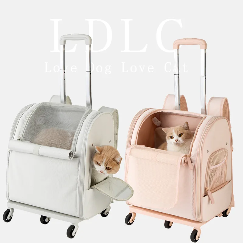 Portable pet trolley bag Waterproof Oxford cloth Double shoulder cat bag Foldable pet trolley case
Portable pet trolley bag Waterproof Oxford cloth Double shoulder cat bag Foldable pet trolley case
