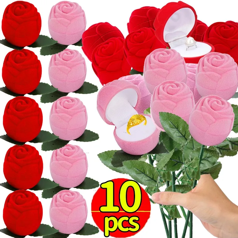 1/10Pcs Velvet Rose Flower Ring Box Valentine Day Romantic Rose Bouquet Ring Case Earrings Holder Engagement Ring Storage Case
1/10Pcs Velvet Rose Flower Ring Box Valentine Day Romantic Rose Bouquet Ring Case Earrings Holder Engagement Ring Storage Case