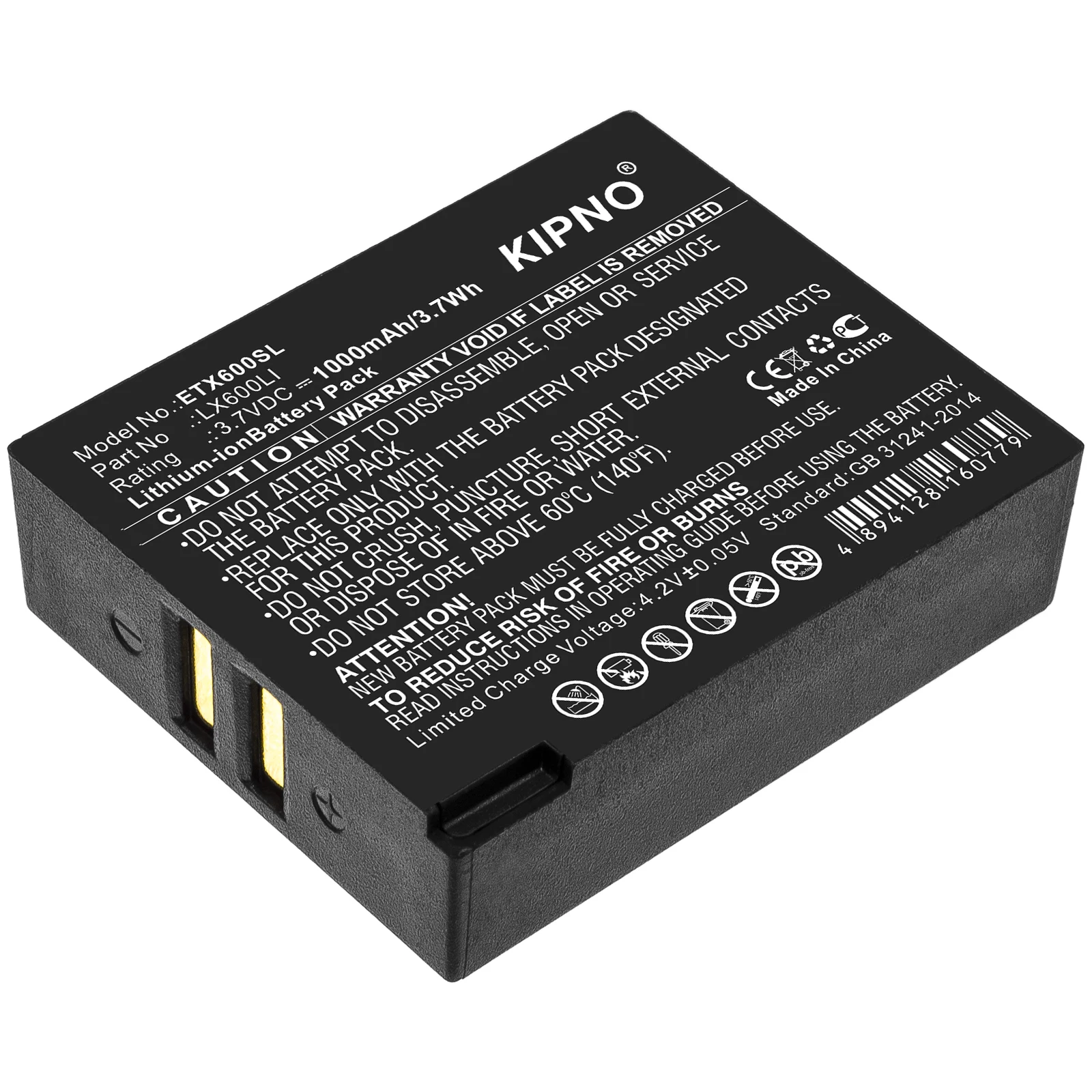 KIPNO Wireless Headset Battery 3.7V/1000mAh LX600LI for Eartec HUB,UltraLITE,Hub Systems
KIPNO Wireless Headset Battery 3.7V/1000mAh LX600LI for Eartec HUB,UltraLITE,Hub Systems