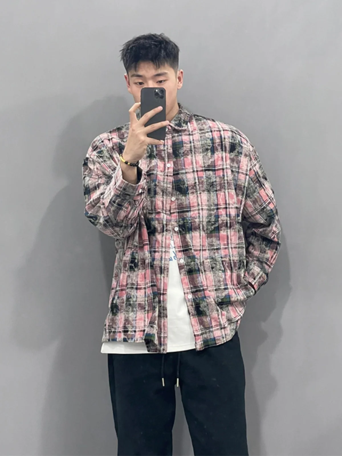 Pink Plaid Long Sve irt Men's Summer American Retro Outerwear Premium Feeling irt Loose Fit Youthful Trend Polyester F...
Pink Plaid Long Sve irt Men's Summer American Retro Outerwear Premium Feeling irt Loose Fit Youthful Trend Polyester F...