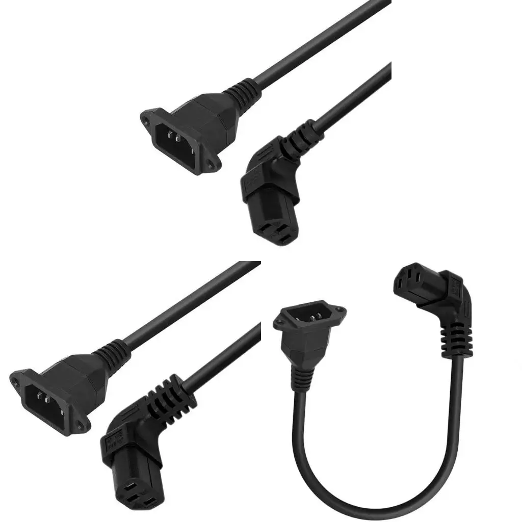 90 Degree C13 Female to C14 Male Power Supply Extension Cord C14 to C13 Power Converter Adapter for Monitors Computers
90 Degree C13 Female to C14 Male Power Supply Extension Cord C14 to C13 Power Converter Adapter for Monitors Computers