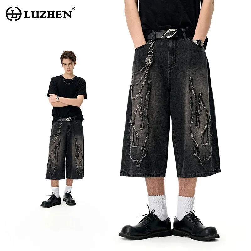 LUZHEN 2025 Summer Personalized Burr Patchwork Pattern Design Straight Denim Cropped Trousers Men's Stylish Street Jeans JY1222
LUZHEN 2025 Summer Personalized Burr Patchwork Pattern Design Straight Denim Cropped Trousers Men's Stylish Street Jeans JY1222