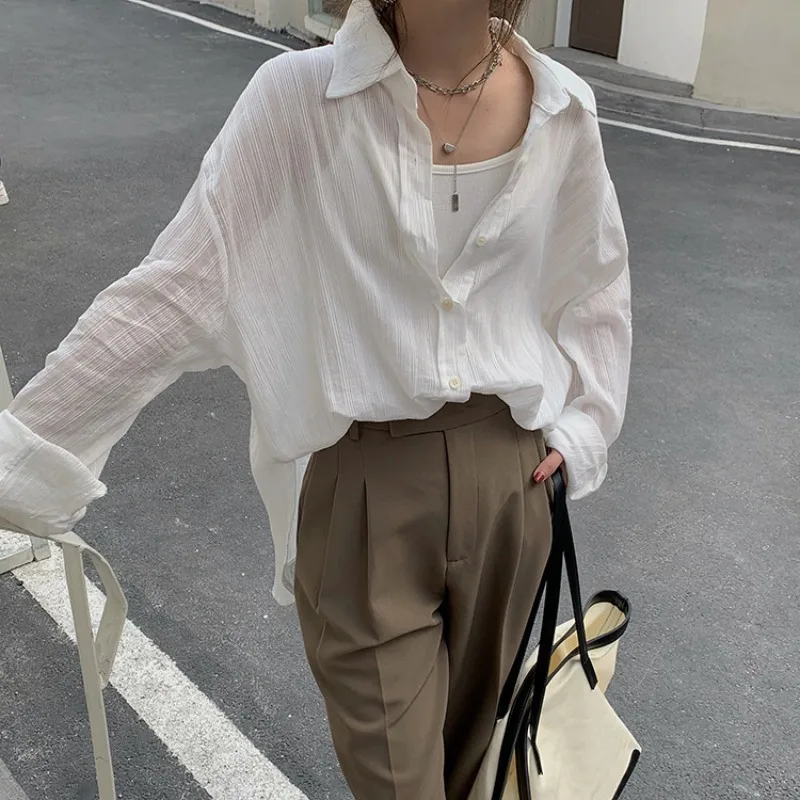 Minimalist Chic Oversize Women's White Basic Shirt Blosue Summer Autumn Long Sleeve Button Up Loose Blusas Woman Blouse Clothing
Minimalist Chic Oversize Women's White Basic Shirt Blosue Summer Autumn Long Sleeve Button Up Loose Blusas Woman Blouse Clothing