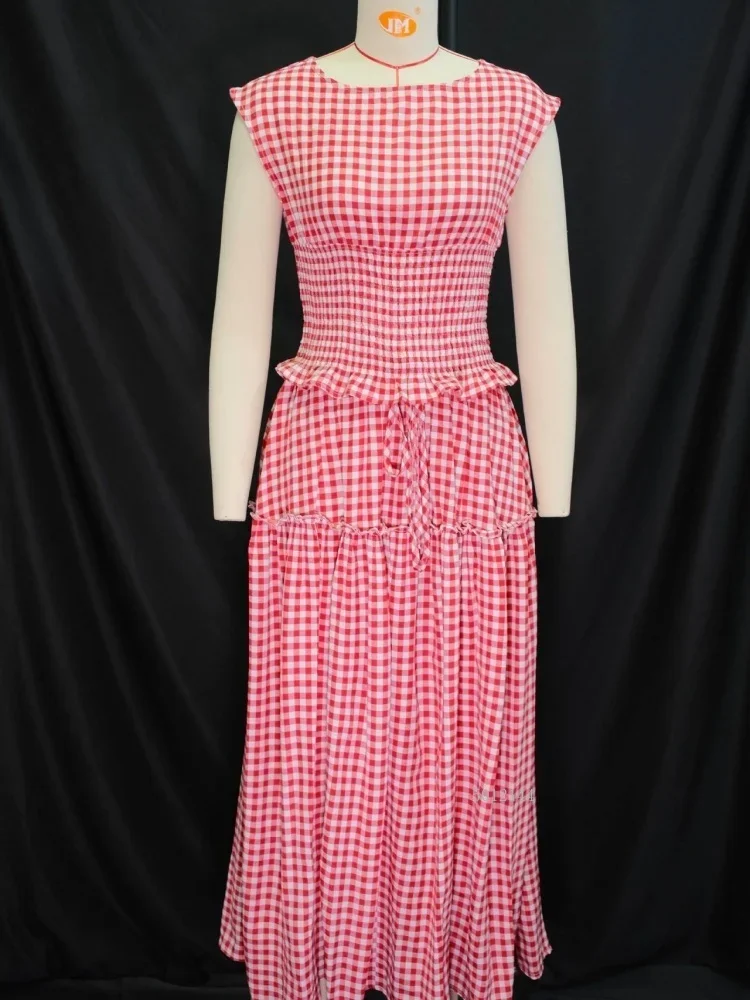 Women's Plaid Slim Fit Top And Midi Skirt Set Waist Cinched Summer Fashion Cross-Border Style 2025 New Arrival
Women's Plaid Slim Fit Top And Midi Skirt Set Waist Cinched Summer Fashion Cross-Border Style 2025 New Arrival