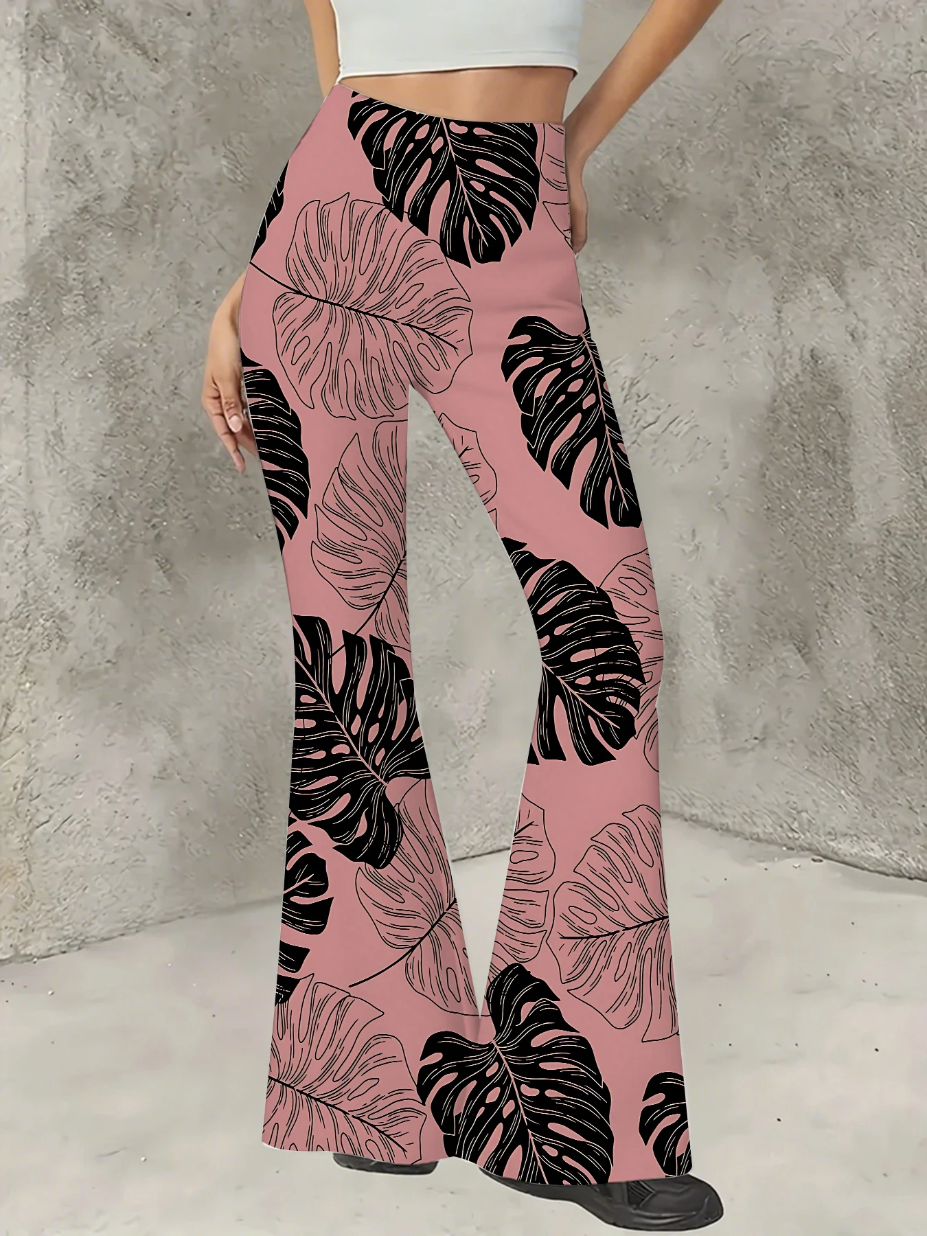 Retro Printed Flare Pants Women High Waist Polyester Knit Bell Bottom Trousers
Retro Printed Flare Pants Women High Waist Polyester Knit Bell Bottom Trousers
