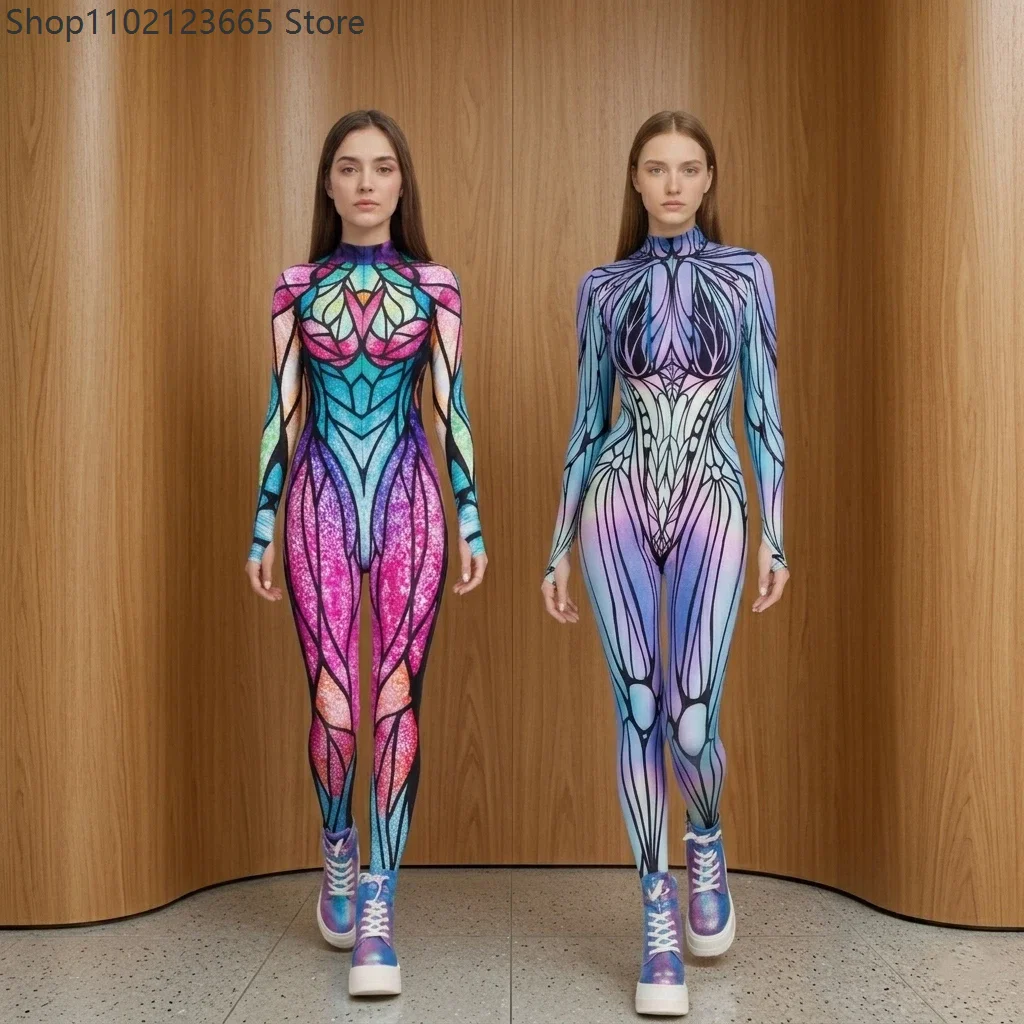 New Women's Colorful Butterfly Print Cosplay Bodysuit Adult Halloween Carnival Party Fairy Costume Stage Performance Zentai Suit
New Women's Colorful Butterfly Print Cosplay Bodysuit Adult Halloween Carnival Party Fairy Costume Stage Performance Zentai Suit