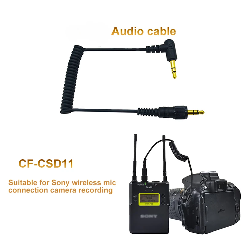 CF-CSD11 Compatible with Sony Sennheiser Wireless Microphone Audio Output to Camera Recording Audio Cable
CF-CSD11 Compatible with Sony Sennheiser Wireless Microphone Audio Output to Camera Recording Audio Cable