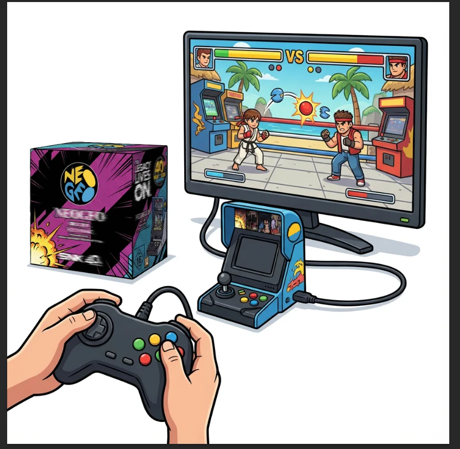 NEOGEO Mini handheld arcade game console comes with a joystick controller set and supports TV output International Version
NEOGEO Mini handheld arcade game console comes with a joystick controller set and supports TV output International Version