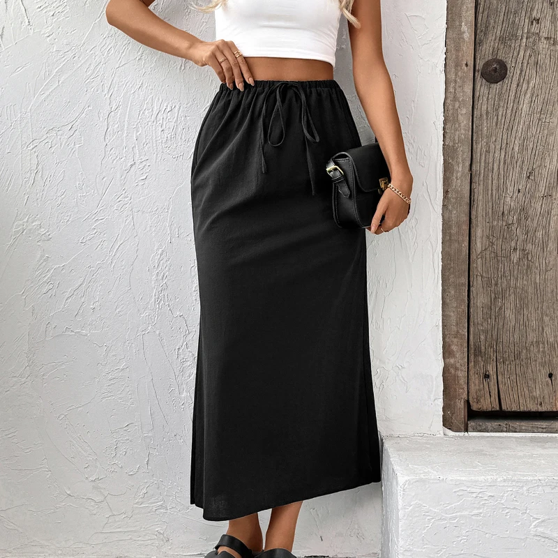 Casual Black Long Drawstring Skirts Female Summer Street Style Loose Ankle-Length Skirts 2026 Office Lady Straight Skirt Women
Casual Black Long Drawstring Skirts Female Summer Street Style Loose Ankle-Length Skirts 2026 Office Lady Straight Skirt Women