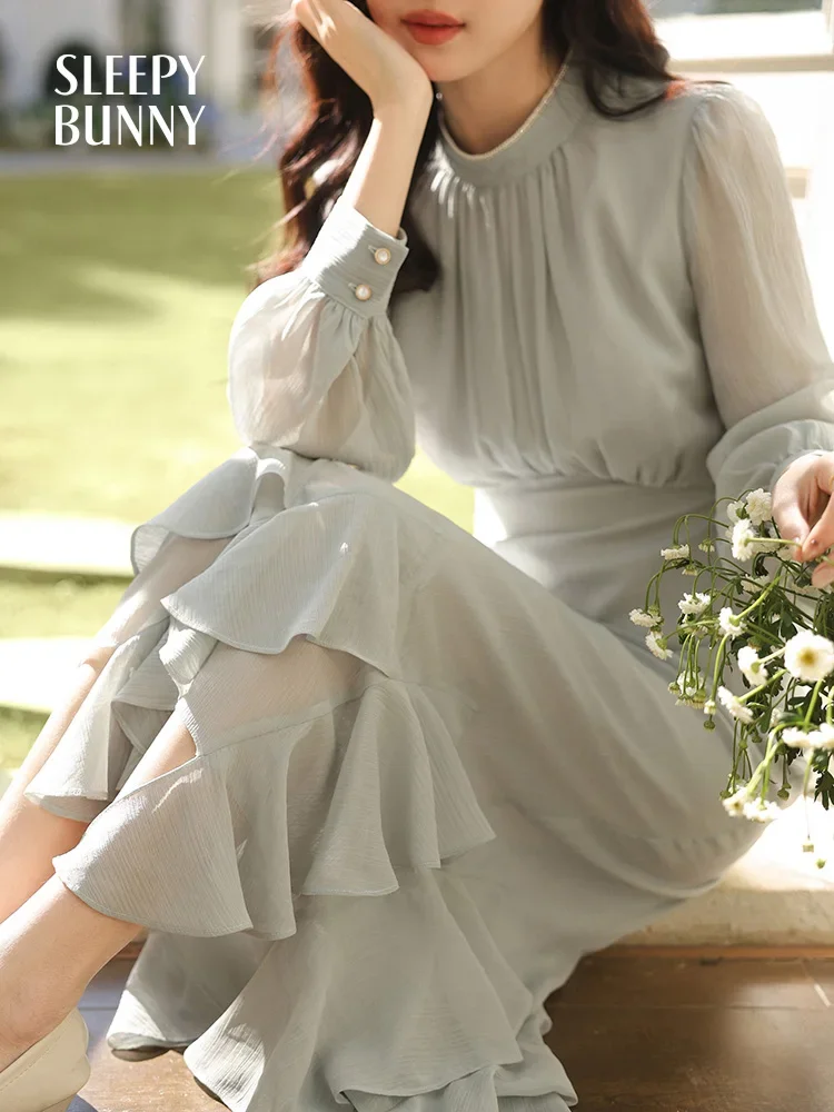 Elegant French Style Long Sleeve Fishtail Dress High Waist Slim Fit Chiffon Maxi Dress for Spring Sophisticated Feminine Design
Elegant French Style Long Sleeve Fishtail Dress High Waist Slim Fit Chiffon Maxi Dress for Spring Sophisticated Feminine Design