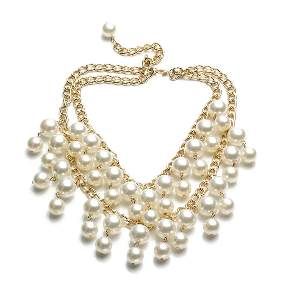 Double Chain Pearl Necklace For Women Gold Cream Pendant Lightweight Elegant Jewelry Multi Strand Pear Necklace Wedding
Double Chain Pearl Necklace For Women Gold Cream Pendant Lightweight Elegant Jewelry Multi Strand Pear Necklace Wedding