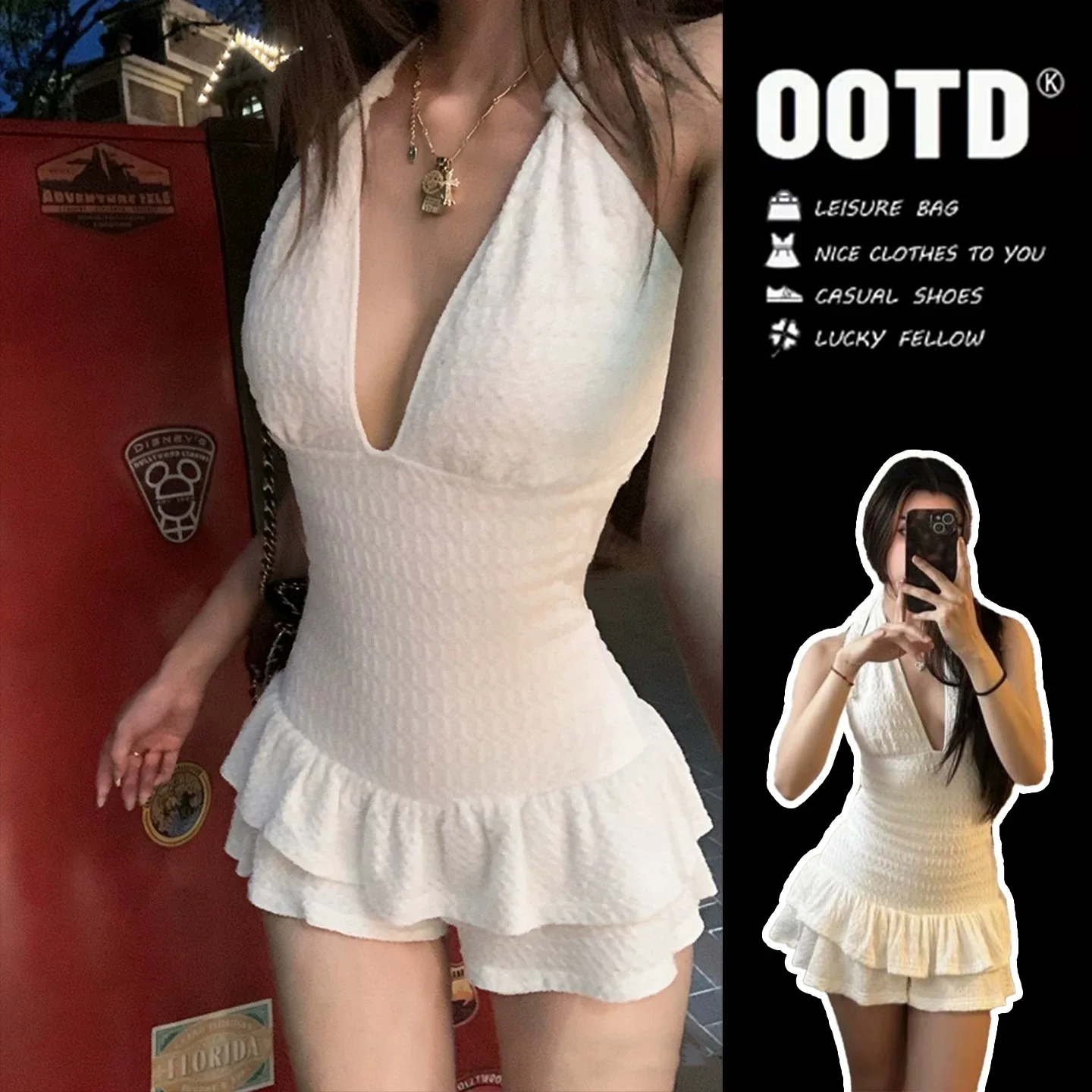 Women's One-Piece Swimsuit Thermal Spring Vacation Pure Desire Sexy Style High Elasticity V-Neck No Sleeve Belly Covering
Women's One-Piece Swimsuit Thermal Spring Vacation Pure Desire Sexy Style High Elasticity V-Neck No Sleeve Belly Covering