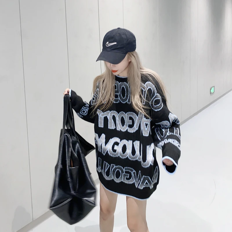 Loose Women's Knitwear Spring Autumn Street Style Overhead Casual Fashion Outerwear Warm Polyester Long Sleeve round Neck
Loose Women's Knitwear Spring Autumn Street Style Overhead Casual Fashion Outerwear Warm Polyester Long Sleeve round Neck