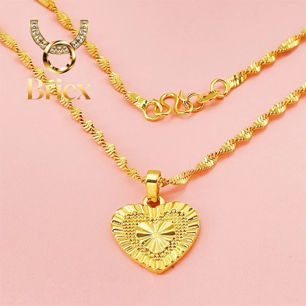 Briex Jewelry Luxury 24K 9999 Pure Gold real gold Women Heart Brand Pendant Necklace Light Luxury Peach Heart Pendant Necklace
Briex Jewelry Luxury 24K 9999 Pure Gold real gold Women Heart Brand Pendant Necklace Light Luxury Peach Heart Pendant Necklace