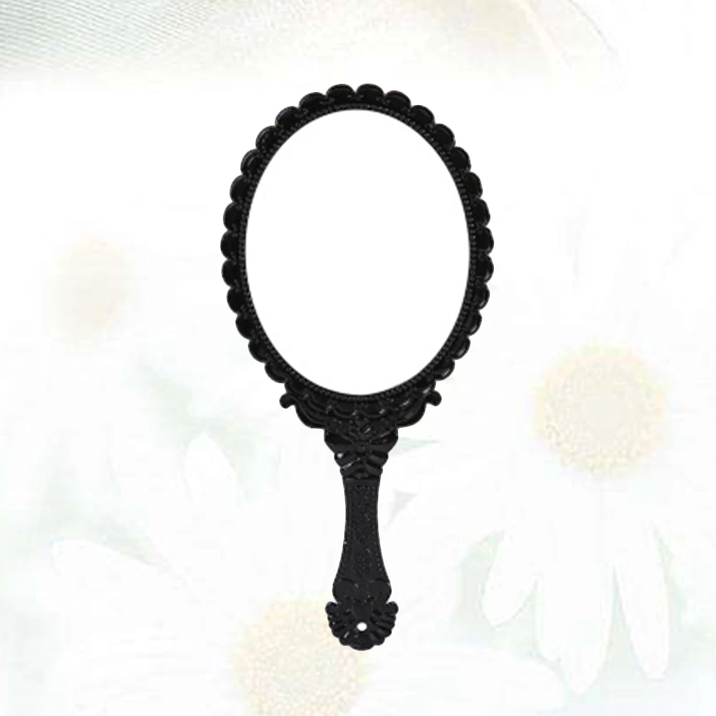 Retro Pattern Handle Makeup Mirror 25cm X 12cm Portable Lightweight Exquisite Design for Home Travel Use Vanity Table Bathroom 
Retro Pattern Handle Makeup Mirror 25cm X 12cm Portable Lightweight Exquisite Design for Home Travel Use Vanity Table Bathroom