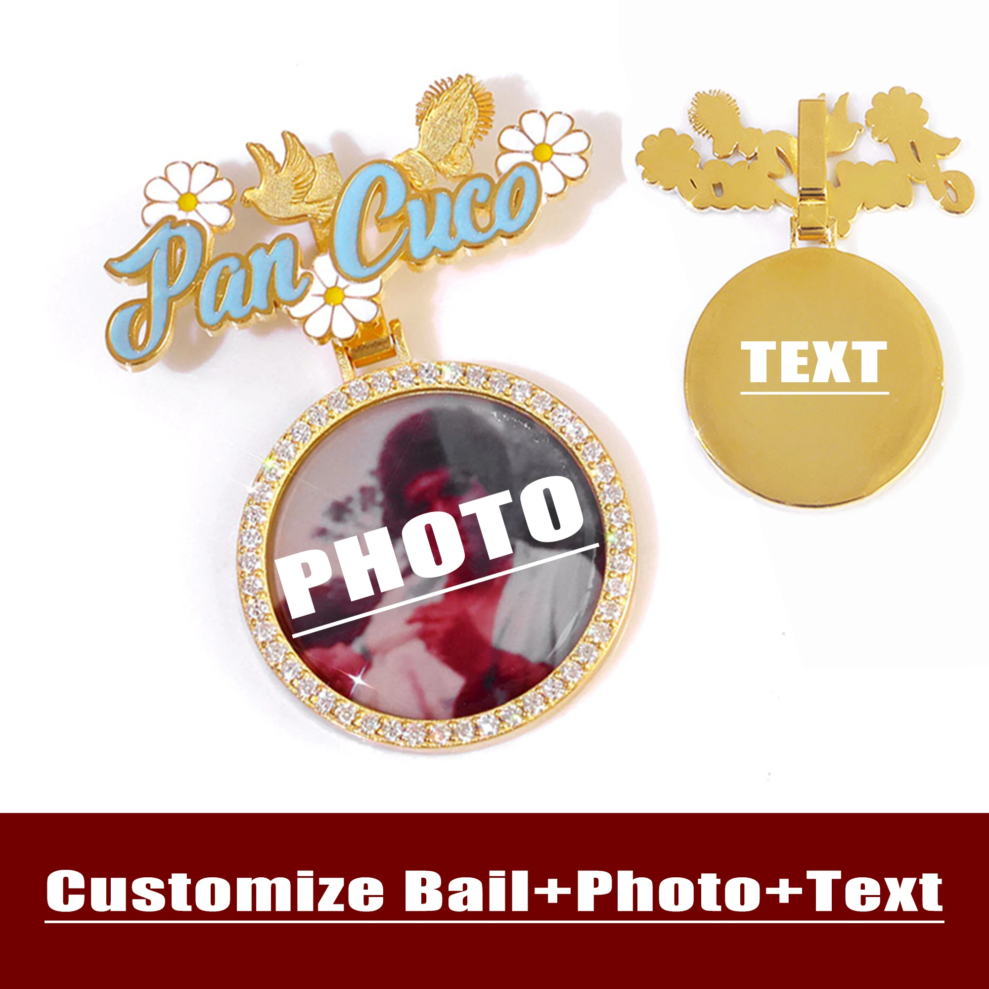 NUOYA Custom Name Photo Pendant 35mm Iced Out Hip Hop Jewelry Bail Text Number Colorful Enamel For Men Women Birthday Gift
NUOYA Custom Name Photo Pendant 35mm Iced Out Hip Hop Jewelry Bail Text Number Colorful Enamel For Men Women Birthday Gift