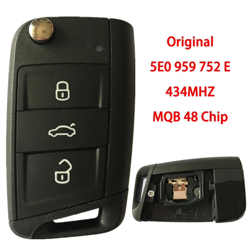 CN001069 Original Smart Key 3 Buttons 434MHZ MQB 48 Chip FCC 5E0 959 752 E Keyless Go For Volkswagen Skoda Octavia 2015-2019
CN001069 Original Smart Key 3 Buttons 434MHZ MQB 48 Chip FCC 5E0 959 752 E Keyless Go For Volkswagen Skoda Octavia 2015-2019