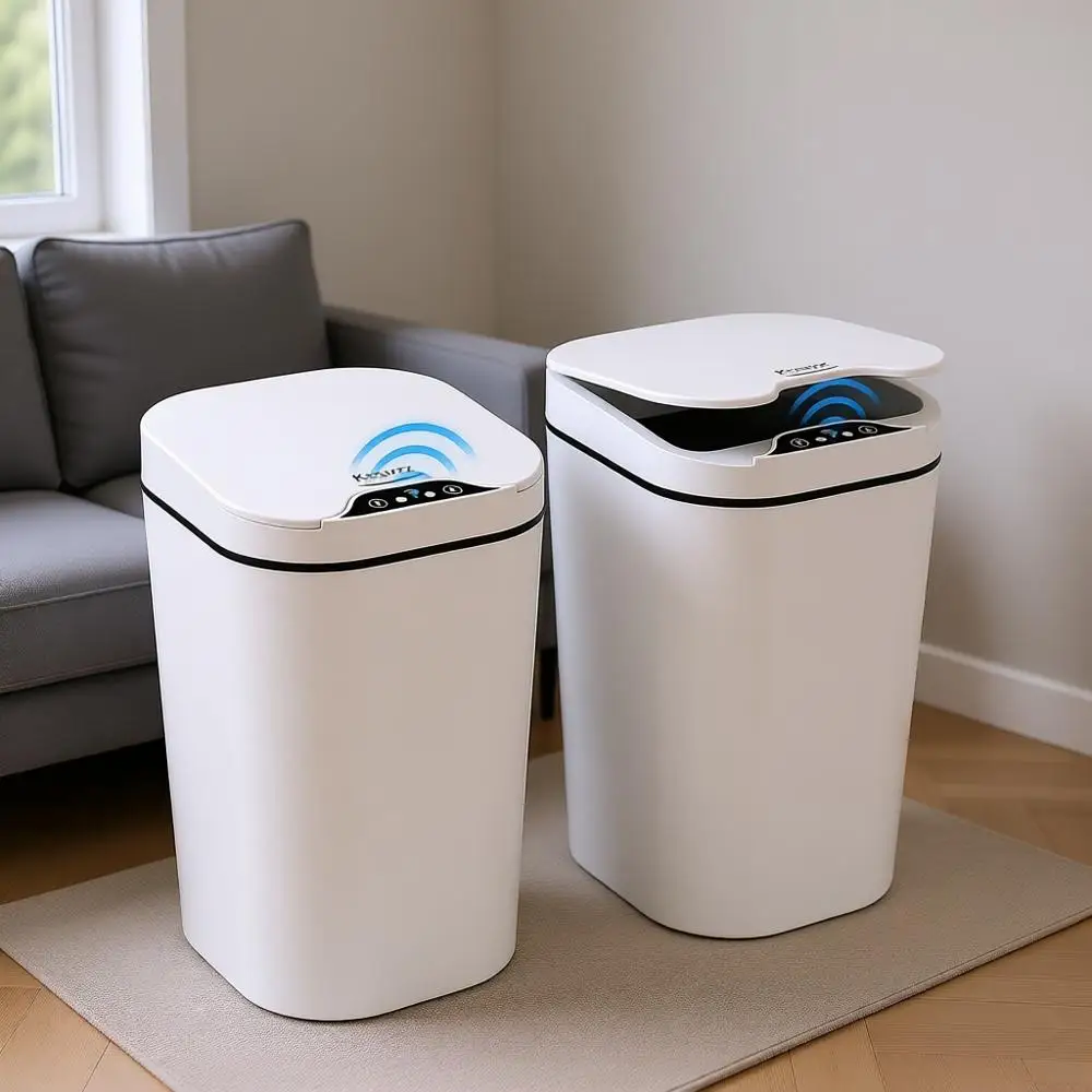 Automatic Small Bathroom Trash Can with Lid - 2.5 Gallon Touchless Electric Garbage Can, Motion Sensor Smart Trash Bin, Slim Pla
Automatic Small Bathroom Trash Can with Lid - 2.5 Gallon Touchless Electric Garbage Can, Motion Sensor Smart Trash Bin, Slim Pla