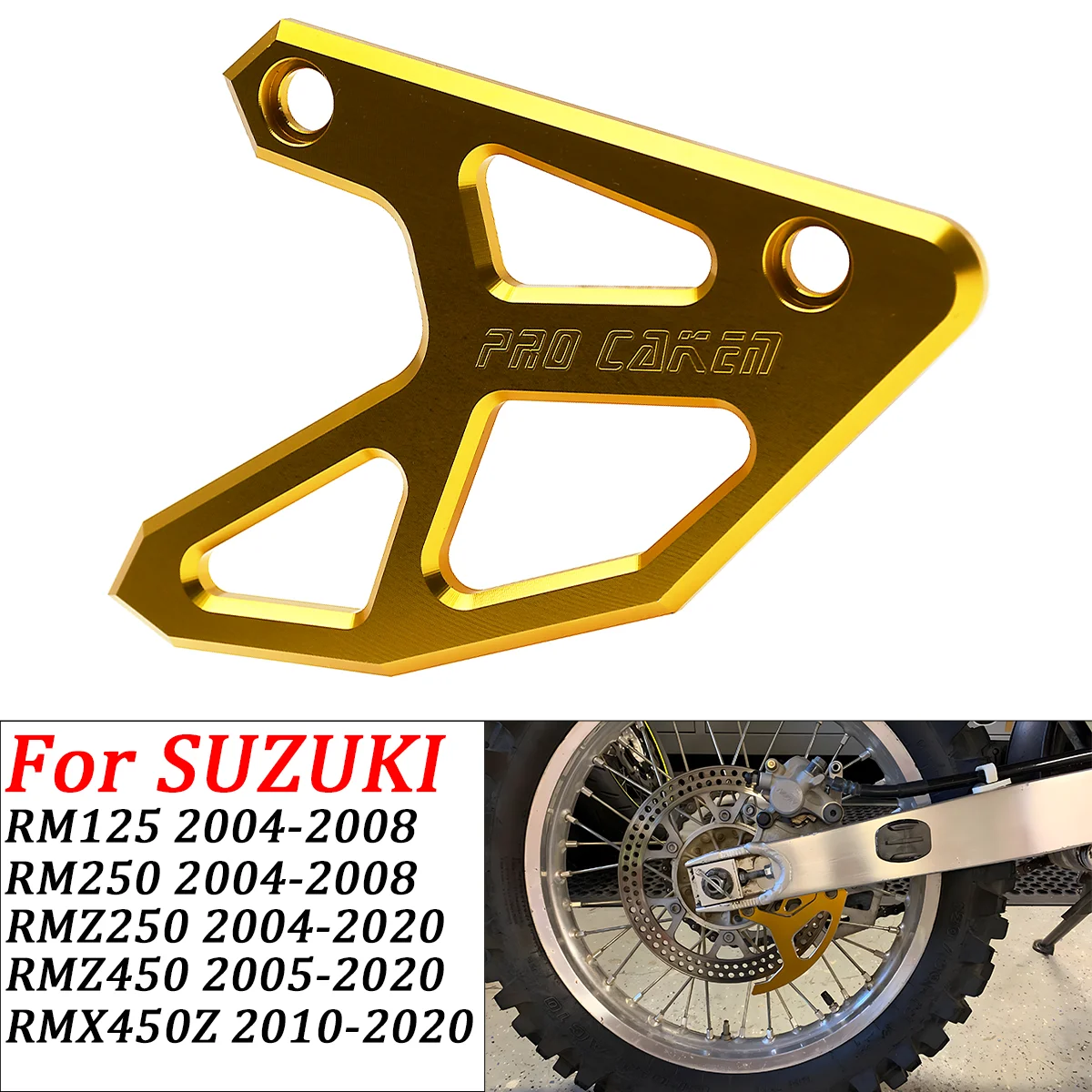 Dirt Bike Motorcycle Accessories CNC Rear Brake Disc Guard Protector Cover For Suzuki RM125 250 RMZ250 450 RMX450Z 2004-2020 
Dirt Bike Motorcycle Accessories CNC Rear Brake Disc Guard Protector Cover For Suzuki RM125 250 RMZ250 450 RMX450Z 2004-2020