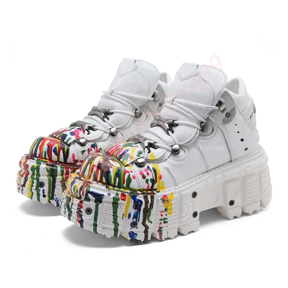 Metal Rivet Inkjet Thick Sole Boots 2025 Round New Punk Rock Sports Casual Shoes Fashion 35-45 Lace-Up Men's/women's Short Boots
Metal Rivet Inkjet Thick Sole Boots 2025 Round New Punk Rock Sports Casual Shoes Fashion 35-45 Lace-Up Men's/women's Short Boots