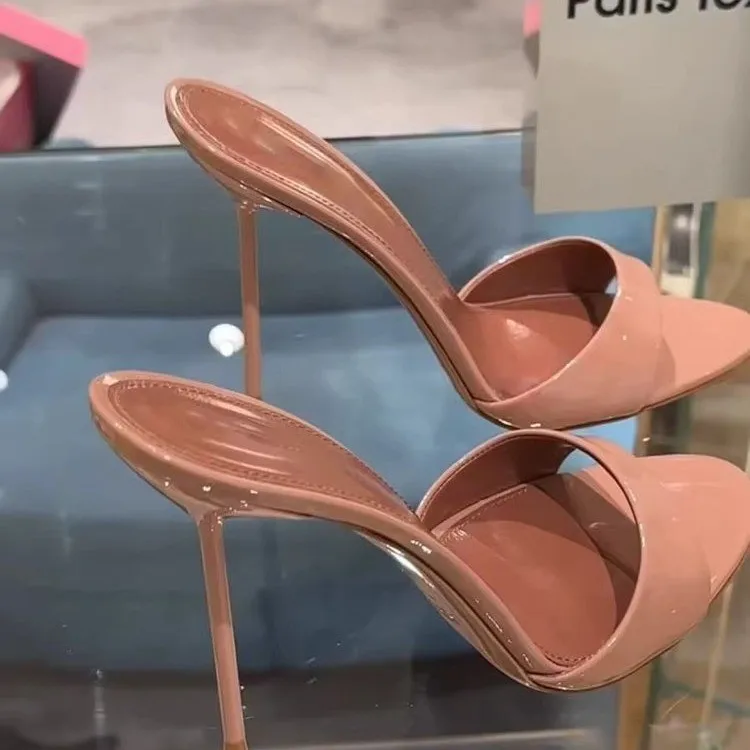 Red Patent Leather Heeled Sandals Shallow Slip On Mules Solid Sexy Heels Stiletto Summer Shoes Peep Toe One Strap Sandalias
Red Patent Leather Heeled Sandals Shallow Slip On Mules Solid Sexy Heels Stiletto Summer Shoes Peep Toe One Strap Sandalias