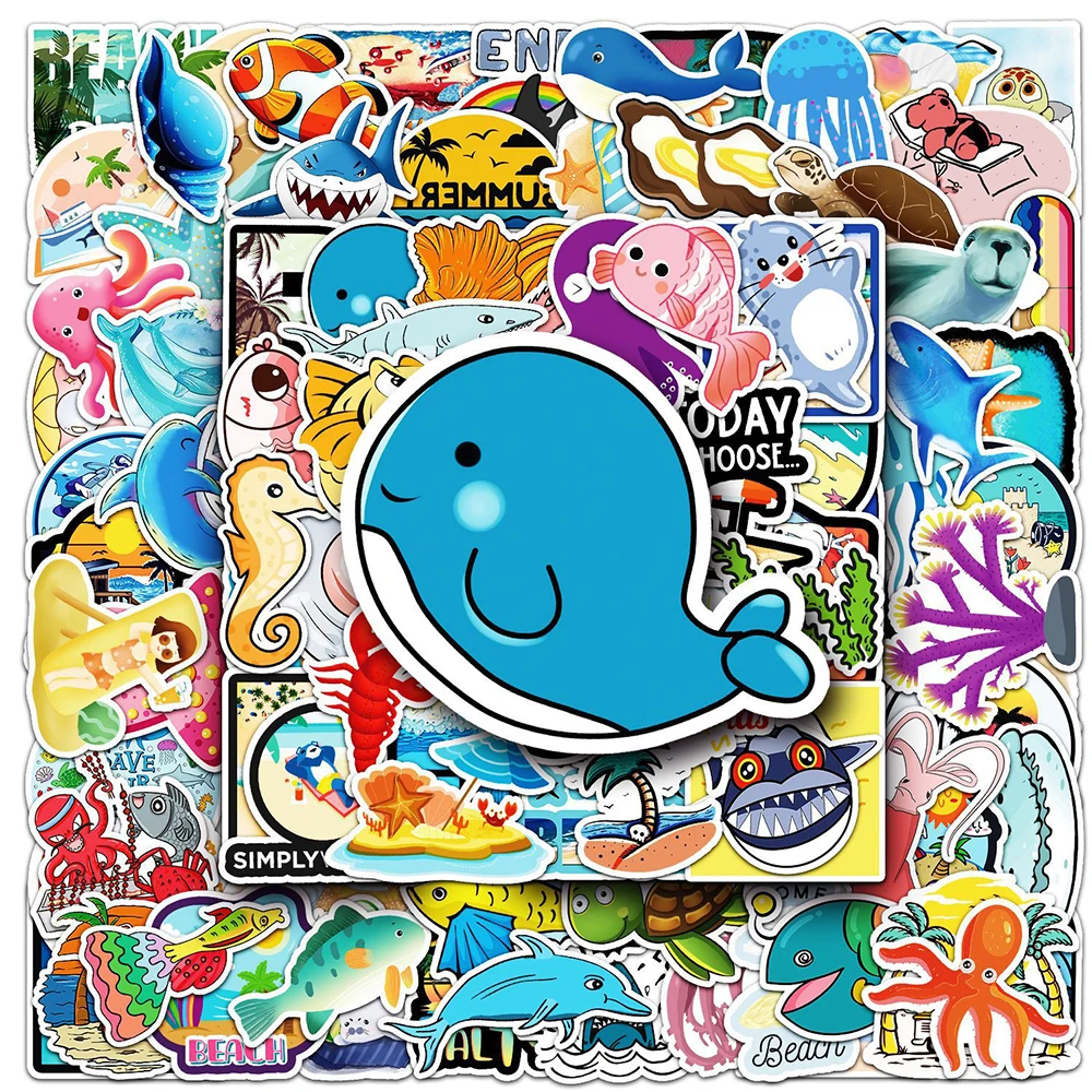 10/30/50/100pcs Summer Seaside Vacation Stickers Marine Animals Cartoon Sticker for Car Bike Motorcycle Skateboard Kid Toys Gift
10/30/50/100pcs Summer Seaside Vacation Stickers Marine Animals Cartoon Sticker for Car Bike Motorcycle Skateboard Kid Toys Gift