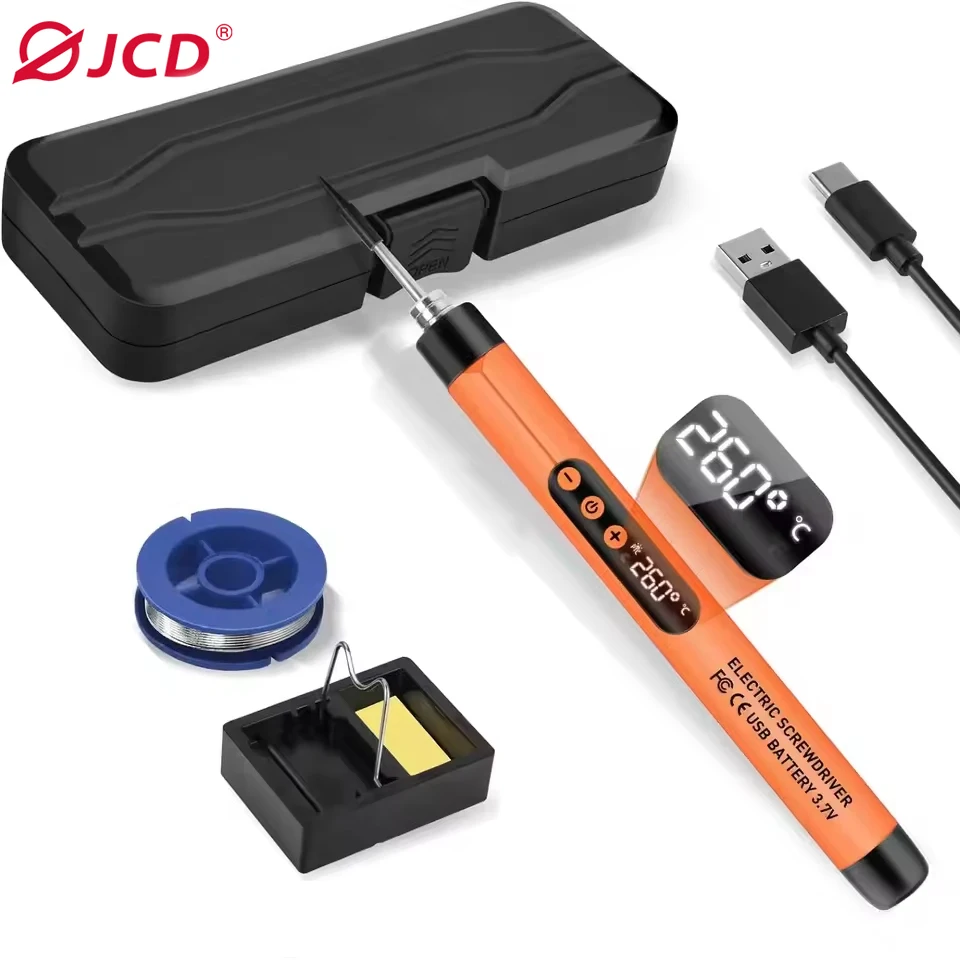 USB Electric Soldering iron kit portable type-C interface 1000mAh battery LED Adjustable temperature household DIY Welding Tools
USB Electric Soldering iron kit portable type-C interface 1000mAh battery LED Adjustable temperature household DIY Welding Tools