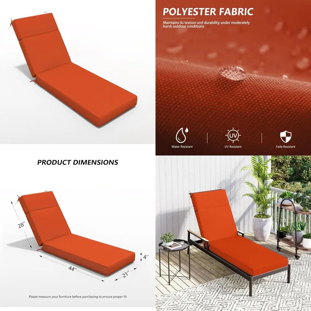 Water-Resistant Outdoor Chaise Lounge Cushion 72 x 21 x 4 - High-Density Foam, Fade Resistant for Patio and Poolside Comfort
Water-Resistant Outdoor Chaise Lounge Cushion 72 x 21 x 4 - High-Density Foam, Fade Resistant for Patio and Poolside Comfort