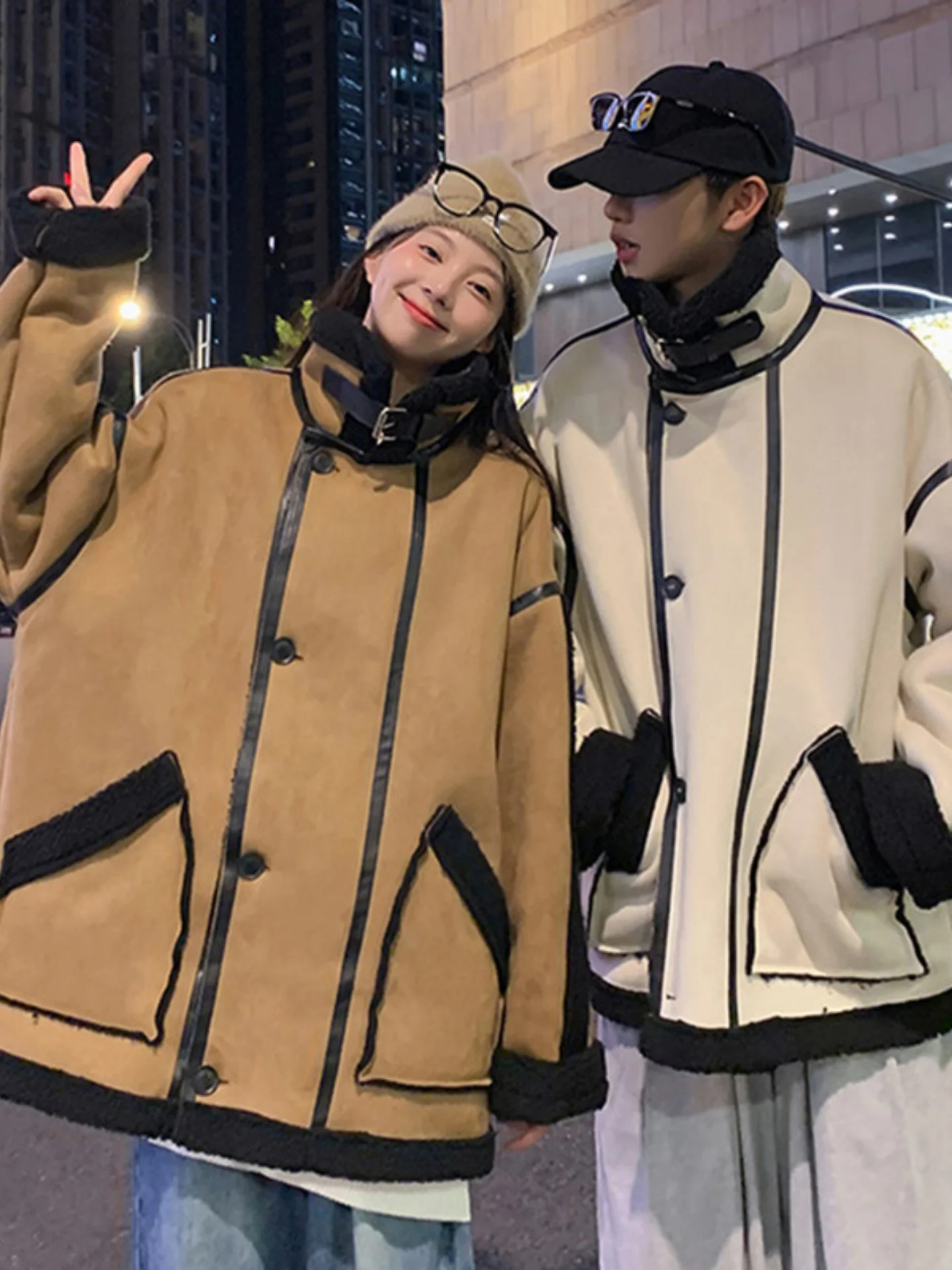 Lamb Fur Jaet Men's Winter Inteated Leather And Fur Motorcycle Sle Cotton Coat Couple Outfit Thi Warm Long Sve
Lamb Fur Jaet Men's Winter Inteated Leather And Fur Motorcycle Sle Cotton Coat Couple Outfit Thi Warm Long Sve