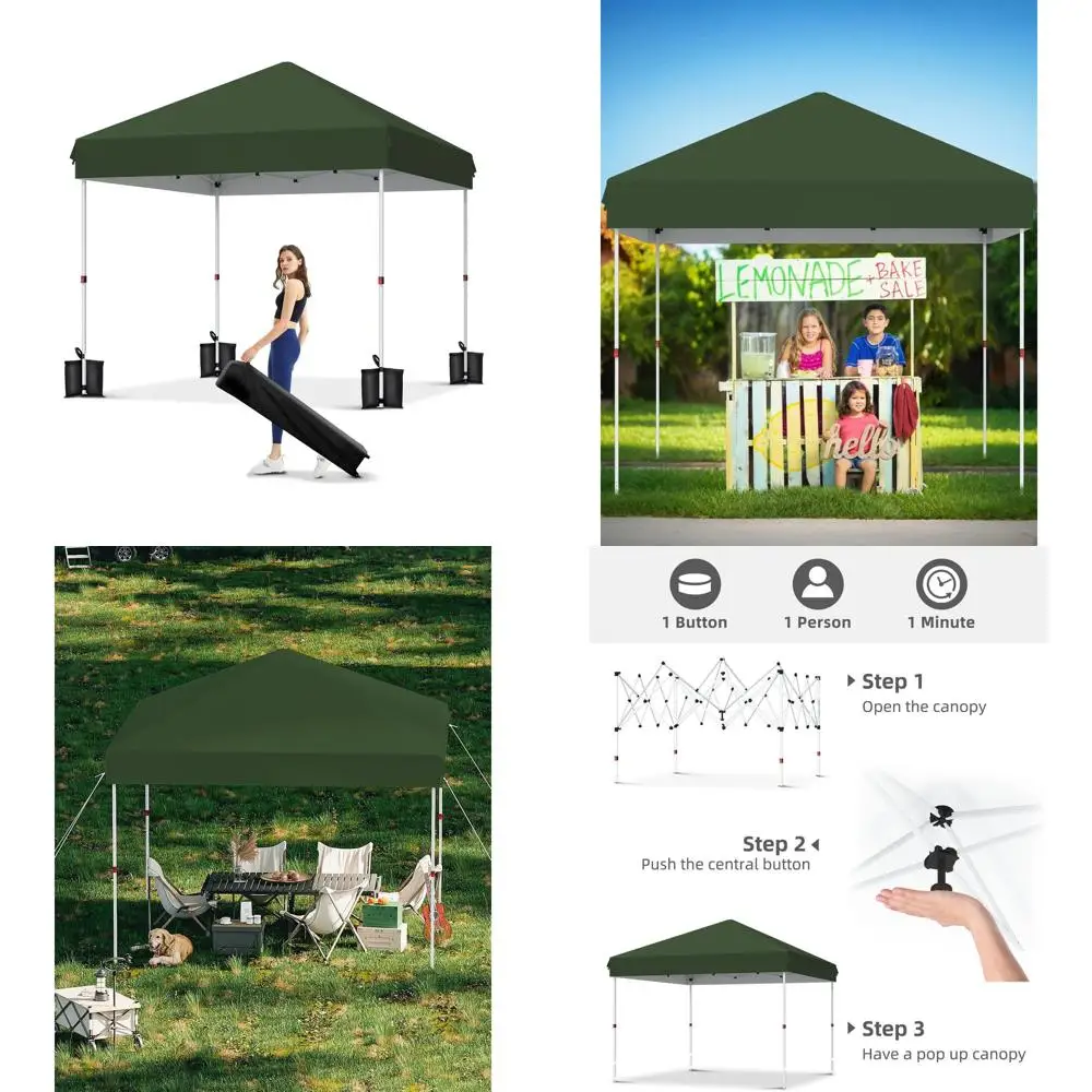 Quick-Setup 10x10 Heavy-Duty Outdoor Canopy Tent with Portable Bag, Adjustable Height, Weight Bags, Stakes, and Guy Ropes, Green
Quick-Setup 10x10 Heavy-Duty Outdoor Canopy Tent with Portable Bag, Adjustable Height, Weight Bags, Stakes, and Guy Ropes, Green