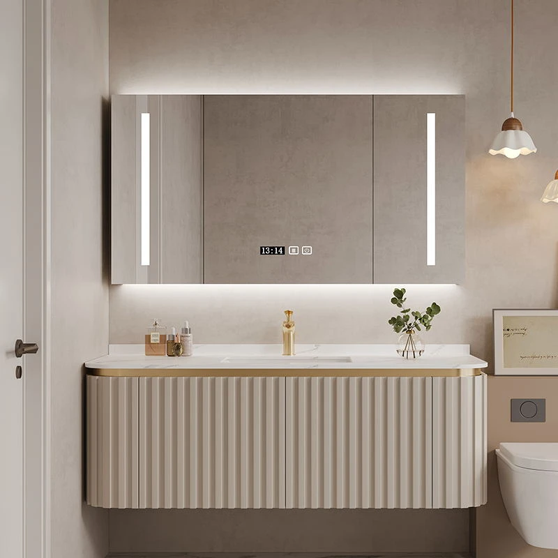 Customized Light Luxury Modern Cream Style Intelligent Oak Bathroom Cabinet Combination Bathroom Rock Plate Wash Table
Customized Light Luxury Modern Cream Style Intelligent Oak Bathroom Cabinet Combination Bathroom Rock Plate Wash Table
