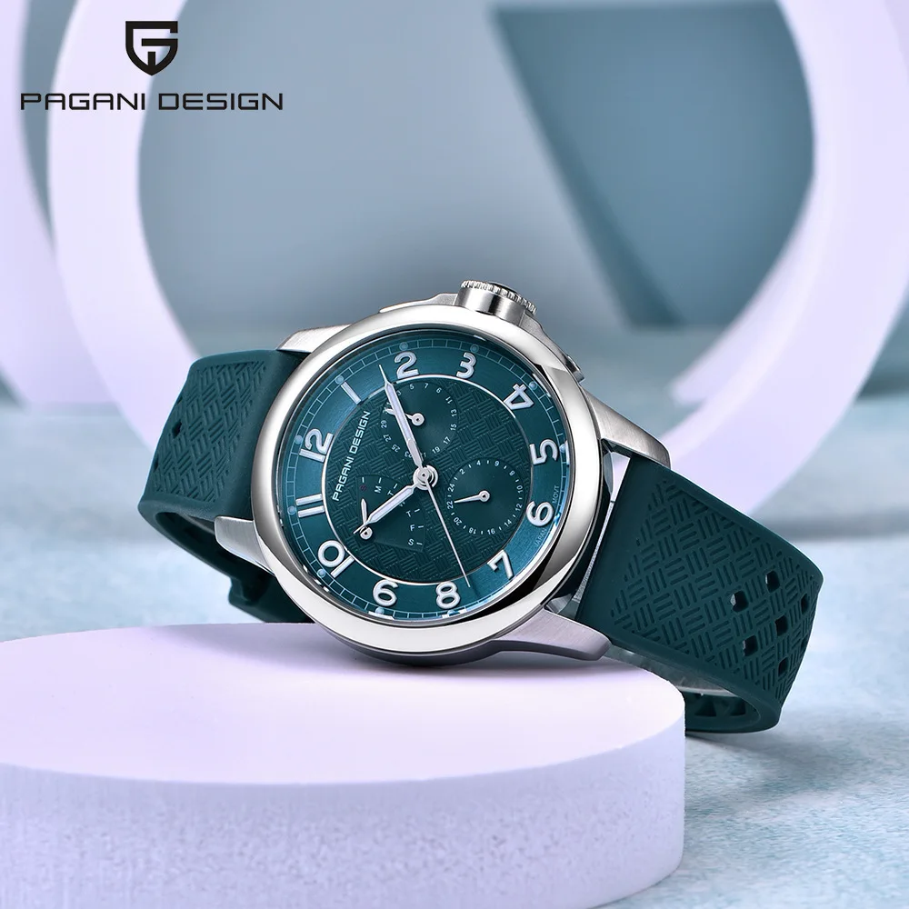 PAGANI DESIGN PD-1780 Men's Quartz Watches 40MM Stainless Steel Waterproof Wrist Watch with Rubber Strap, Week Date Display, 24
PAGANI DESIGN PD-1780 Men's Quartz Watches 40MM Stainless Steel Waterproof Wrist Watch with Rubber Strap, Week Date Display, 24