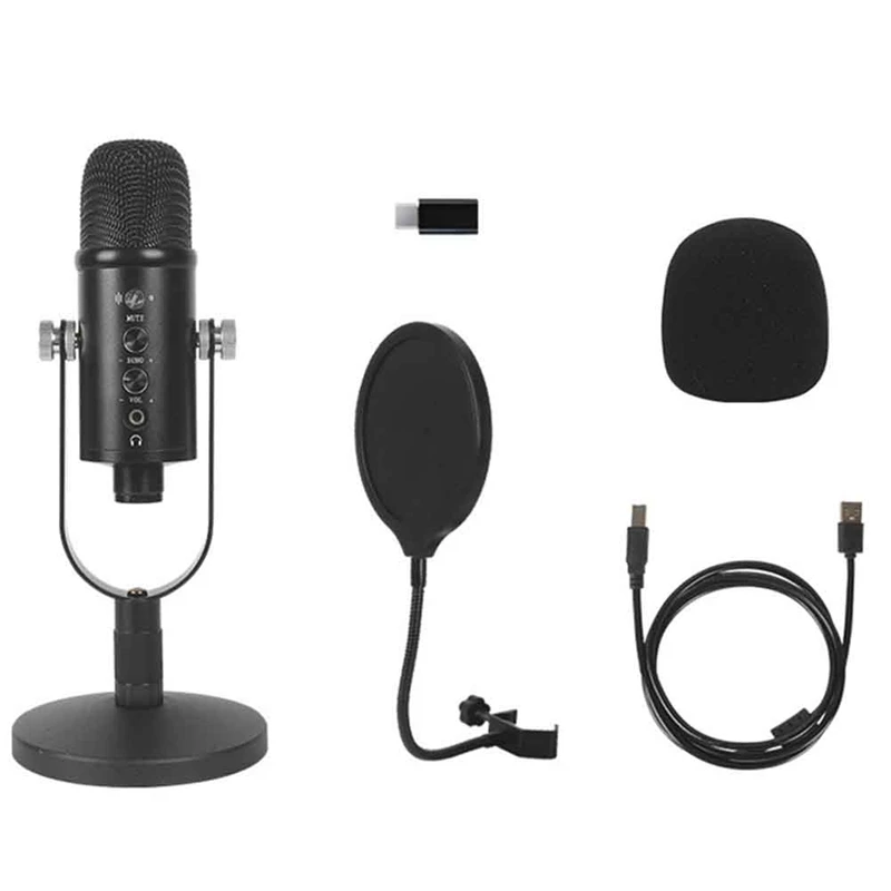 USB Microphone Professional Plug Play Studio Microphone With Stand For Gaming Online Chatting Videos Voice Streaming
USB Microphone Professional Plug Play Studio Microphone With Stand For Gaming Online Chatting Videos Voice Streaming