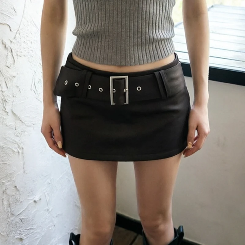 Y2K Micro Skirt with Wide Belt Built-in Shorts Low Waist Mini Skirt Women Teen-girl Dark Academia Skort Club Party Wear
Y2K Micro Skirt with Wide Belt Built-in Shorts Low Waist Mini Skirt Women Teen-girl Dark Academia Skort Club Party Wear