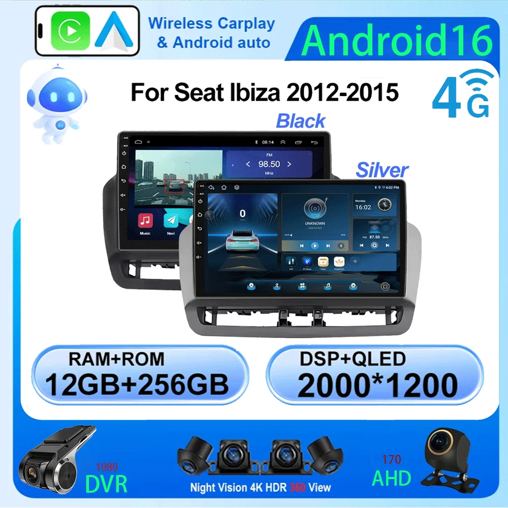 8core 2din Carplay For Seat Ibiza 2012-2015 Android 16 Auto Radio Car Multimedia Video Player 5G WIFI GPS Navigation Autoradio
8core 2din Carplay For Seat Ibiza 2012-2015 Android 16 Auto Radio Car Multimedia Video Player 5G WIFI GPS Navigation Autoradio