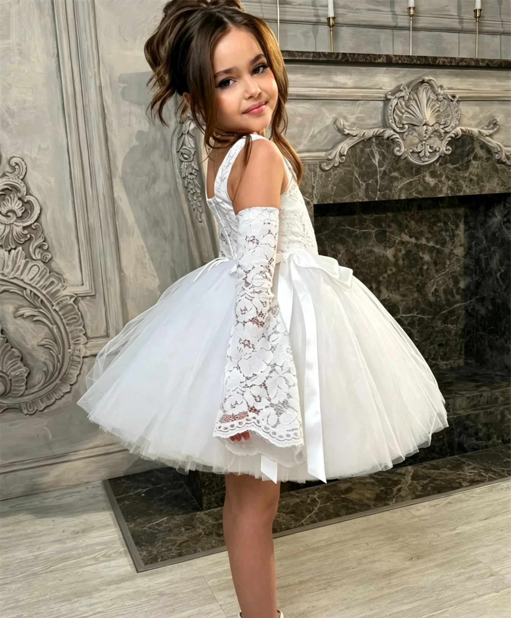 Princess Flower Girl Dresses for Wedding Lace Square Collar Tulle Kids Birthday Gowns First Communion Gowns Customized
Princess Flower Girl Dresses for Wedding Lace Square Collar Tulle Kids Birthday Gowns First Communion Gowns Customized