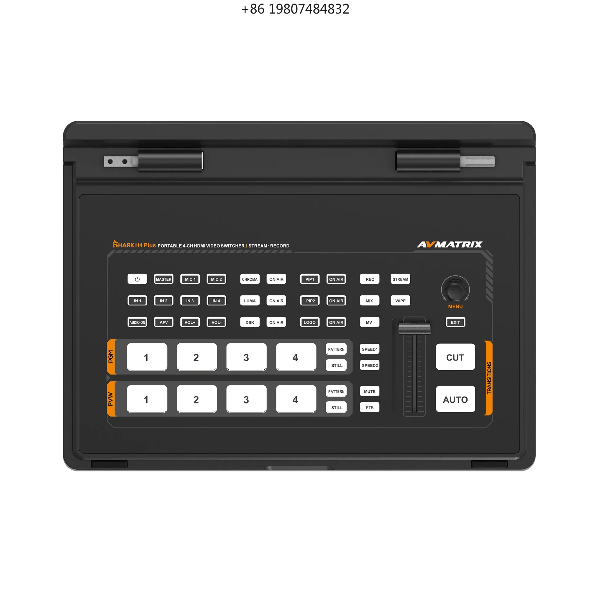 RTMP/SRT Stream & USB Disk and SD Card Record H4 Plus 10.1 Inch 4 Channel HDMI Streaming Video Switcher with