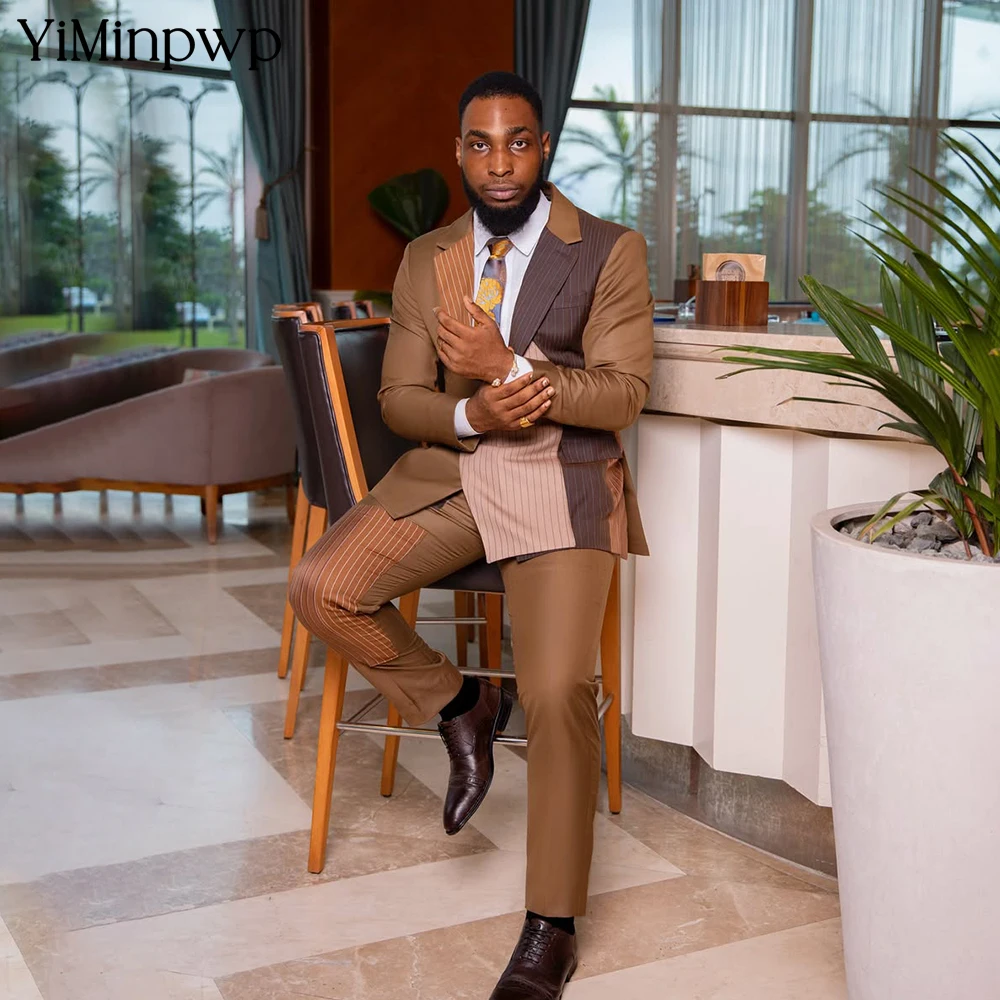 YiMinpwp Brown Men's Suit 2 Pieces Shawl Lapel Satin Suit for Wedding Guest Men Striped Business Male Clothing Slim Fit XS-5XL
YiMinpwp Brown Men's Suit 2 Pieces Shawl Lapel Satin Suit for Wedding Guest Men Striped Business Male Clothing Slim Fit XS-5XL