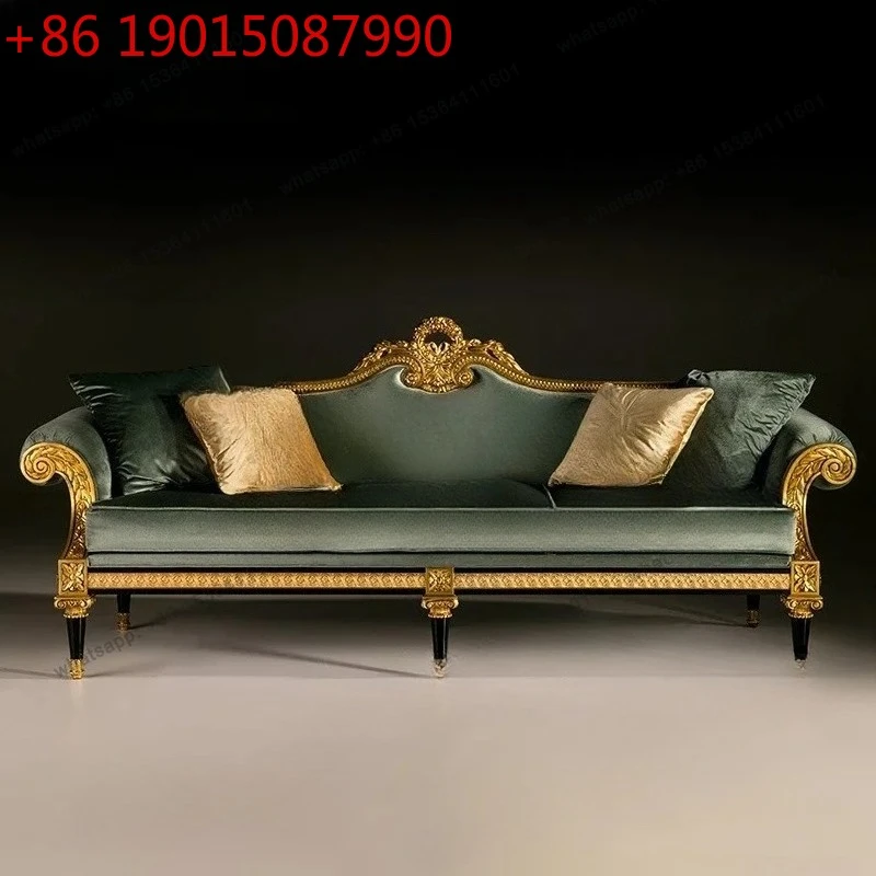 European fabric sofa combination living room solid wood carving flower sofa French court furniture
European fabric sofa combination living room solid wood carving flower sofa French court furniture