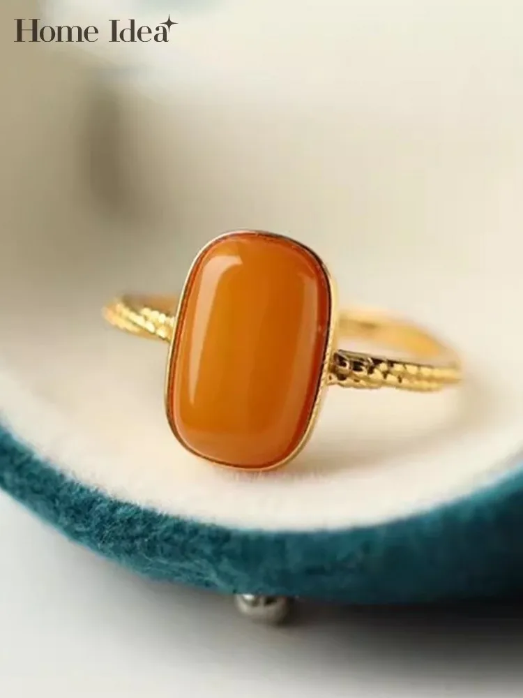 New Designer Women Natural Amber S925 Silver Golden Plating Rings Adjustable Open Rings Elegant Fine Jewelry
New Designer Women Natural Amber S925 Silver Golden Plating Rings Adjustable Open Rings Elegant Fine Jewelry