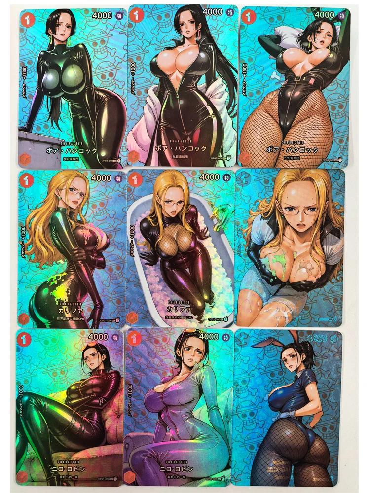 9pcs/set Boa Hancock Kalifa Nico Robin Leather Pants ACG Sexy Nude Toys Hobbies Hobby Collectibles Game Collection Anime Cards
9pcs/set Boa Hancock Kalifa Nico Robin Leather Pants ACG Sexy Nude Toys Hobbies Hobby Collectibles Game Collection Anime Cards