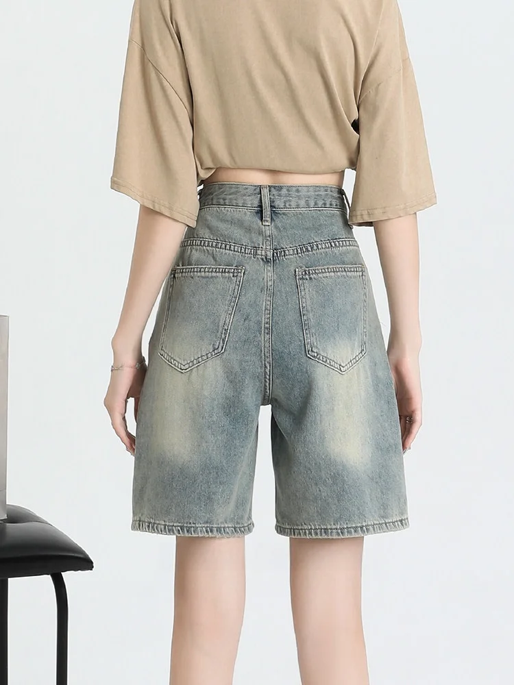 High Waist Retro Blue Five-Point Denim Shorts Women Summer New Large Size Loose Slimming Versatile Five-Point Casual Pants
High Waist Retro Blue Five-Point Denim Shorts Women Summer New Large Size Loose Slimming Versatile Five-Point Casual Pants