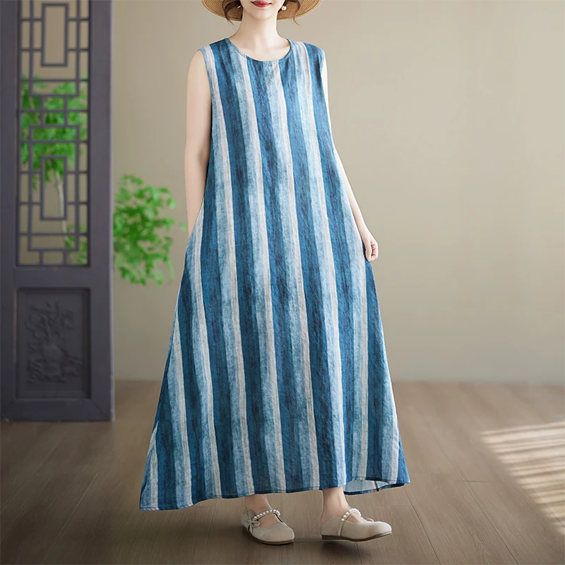 plus Size Knee-Length Dress round Neck Sleeveless Pure Cotton Printed Summer Loose Fit A-Line Dress Women's Ethnic Style Casu...
plus Size Knee-Length Dress round Neck Sleeveless Pure Cotton Printed Summer Loose Fit A-Line Dress Women's Ethnic Style Casu...