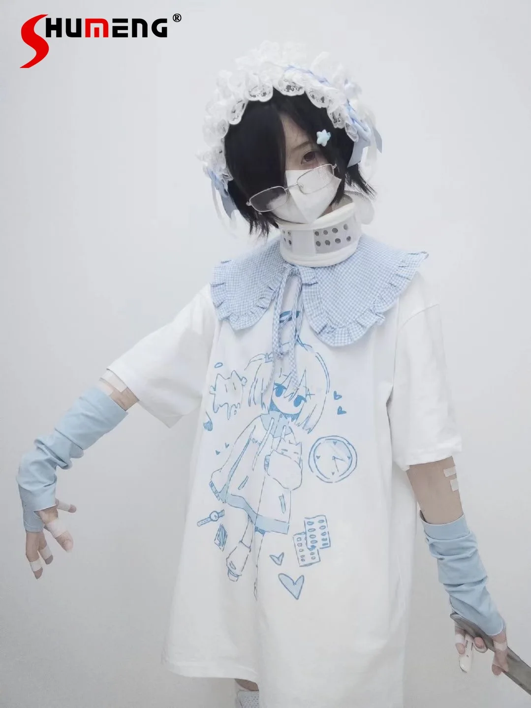 Subculture Y2k 2000s Girl T-Shirts Japanese Water Color Mine Print Top Women's Summer Loose Anime Print Short-sleeved Tops 2025
Subculture Y2k 2000s Girl T-Shirts Japanese Water Color Mine Print Top Women's Summer Loose Anime Print Short-sleeved Tops 2025