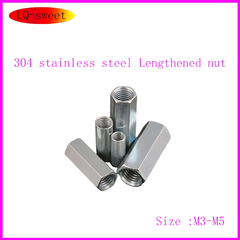 304 Stainless Steel extension and thickening Nut hexagon connection Nut connection Nut M3-M5
304 Stainless Steel extension and thickening Nut hexagon connection Nut connection Nut M3-M5
