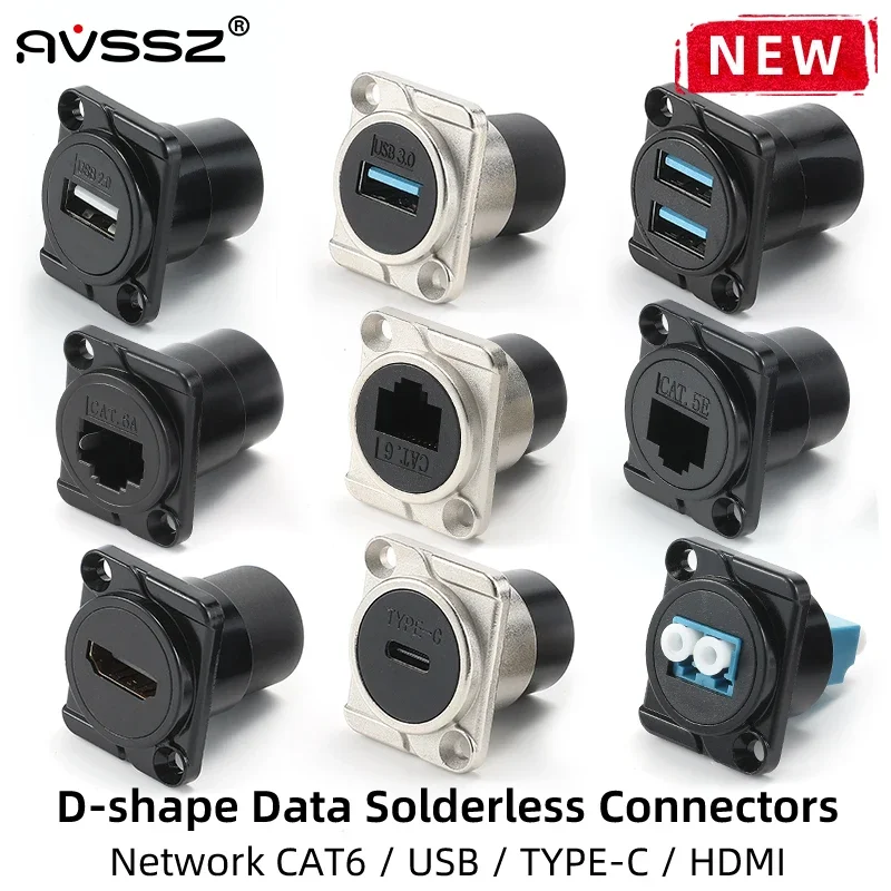 1 PCS Metal Socket Module D Type USB 3.0 2.0 Type-C Network RJ45 CAT6 CAT6A HDMI 2.0 Extension Cable Connectors Panel Mounting
1 PCS Metal Socket Module D Type USB 3.0 2.0 Type-C Network RJ45 CAT6 CAT6A HDMI 2.0 Extension Cable Connectors Panel Mounting